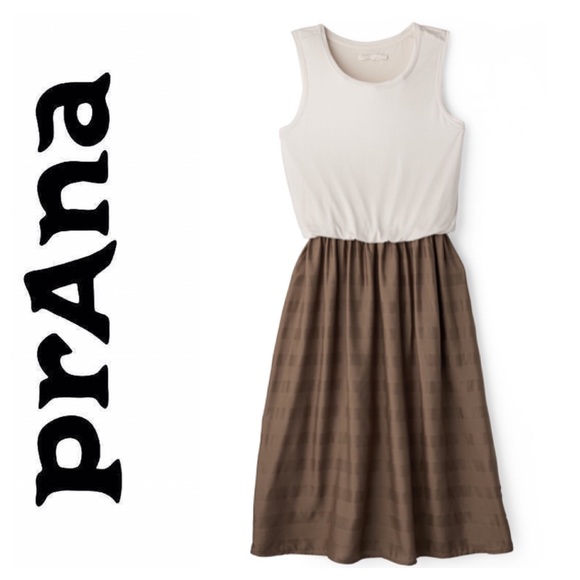 🎉HP🎉⭐️New Prana Perry Midi Dress Color Block Mud - Picture 2 of 8